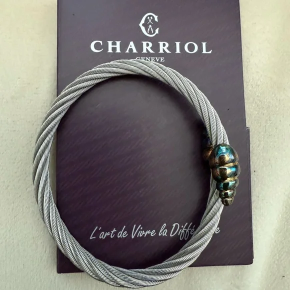 Charriol Twisted Silver and Rose Gold Bracelet - Picture 3 of 5